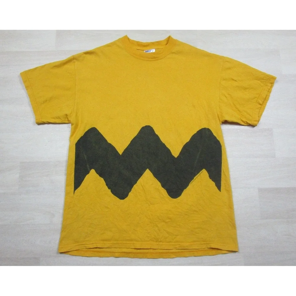 Vintage Y2K Charlie Brown Zig Zag T Shirt Men's (L) Peanuts Cartoon Comic